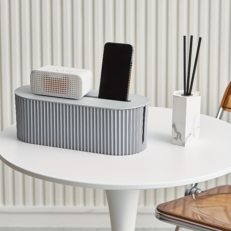 LDQ Cable Storage Box with Lid – High-Capacity Cord Organizer for Space-Saving Home & Office Desktop Management