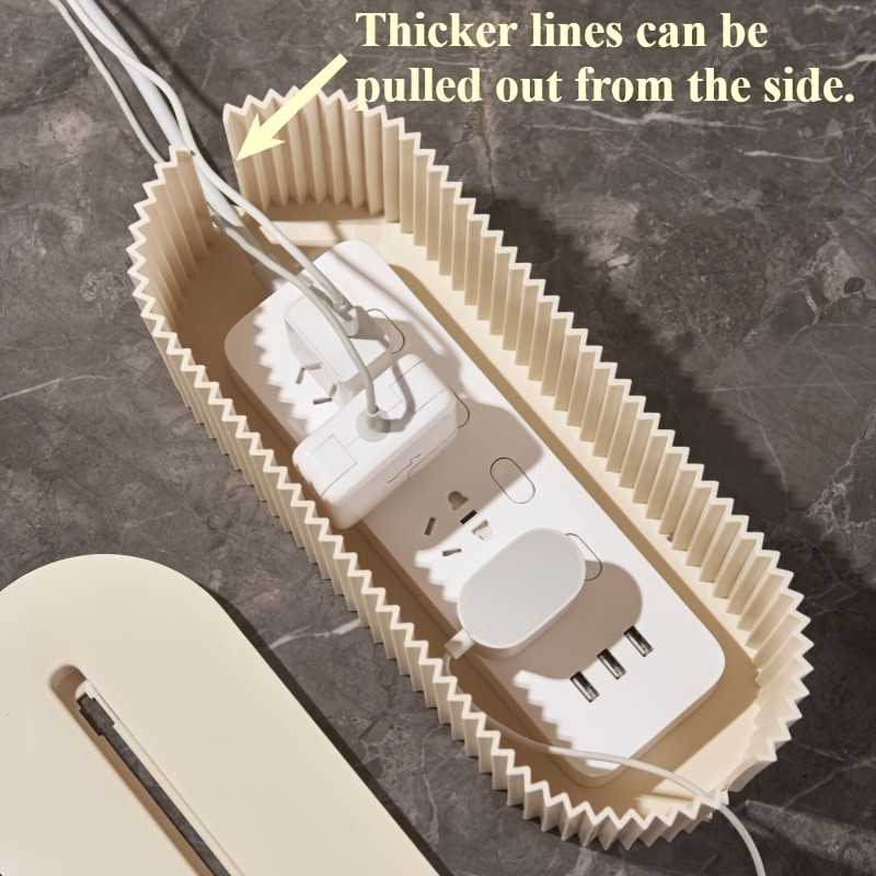 LDQ Cable Storage Box with Lid – High-Capacity Cord Organizer for Space-Saving Home & Office Desktop Management