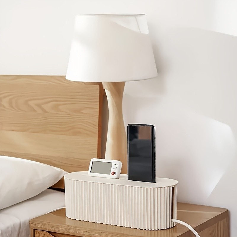 LDQ Cable Storage Box with Lid – High-Capacity Cord Organizer for Space-Saving Home & Office Desktop Management