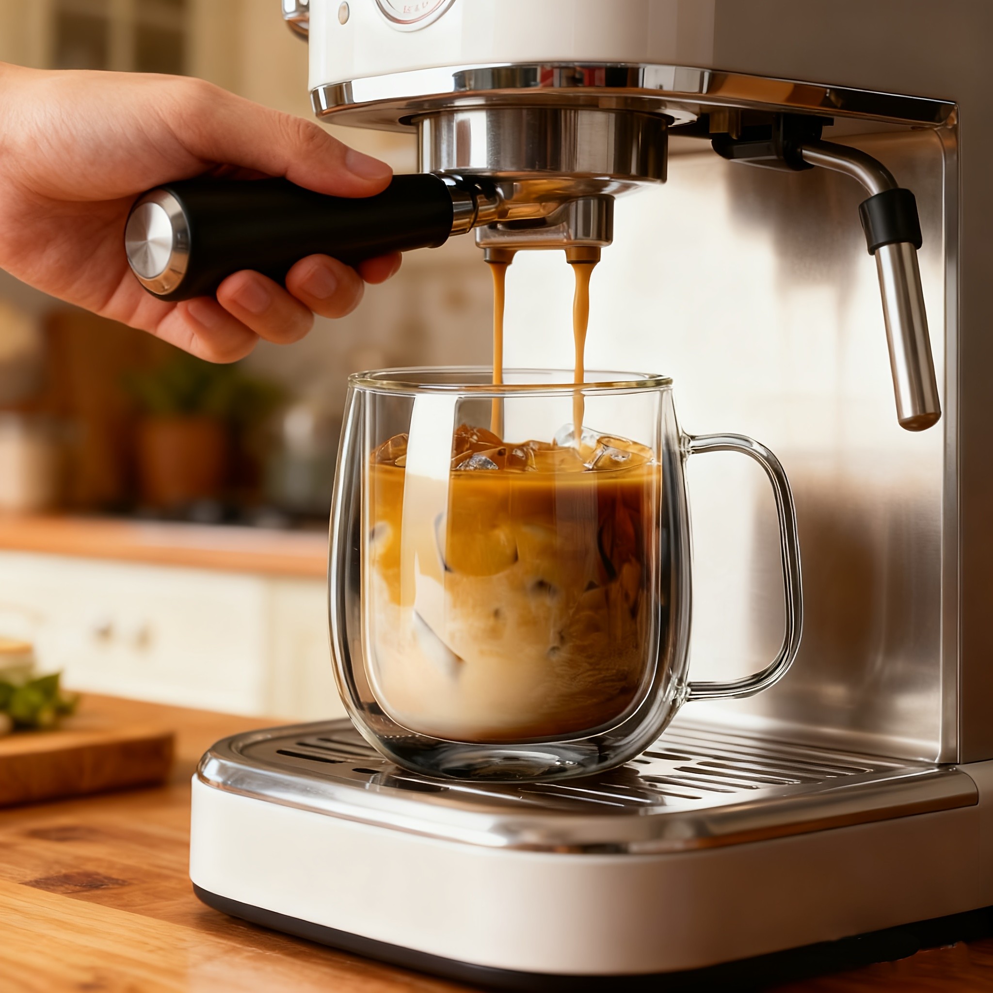 LDQ Double-Layer Borosilicate Glass Mug Set – Heat-Insulated Transparent Cups with Handles for Coffee, Tea & Smoothies