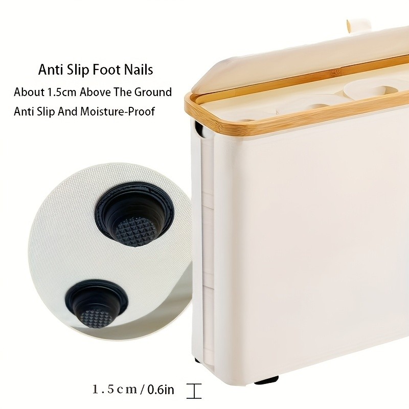 LDQ Toilet Paper Holder with Storage Basket – No-Drill Multi-Roll Organizer for Home & Office Bathrooms