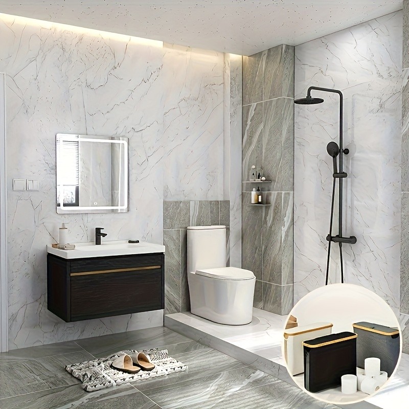 LDQ Toilet Paper Holder with Storage Basket – No-Drill Multi-Roll Organizer for Home & Office Bathrooms