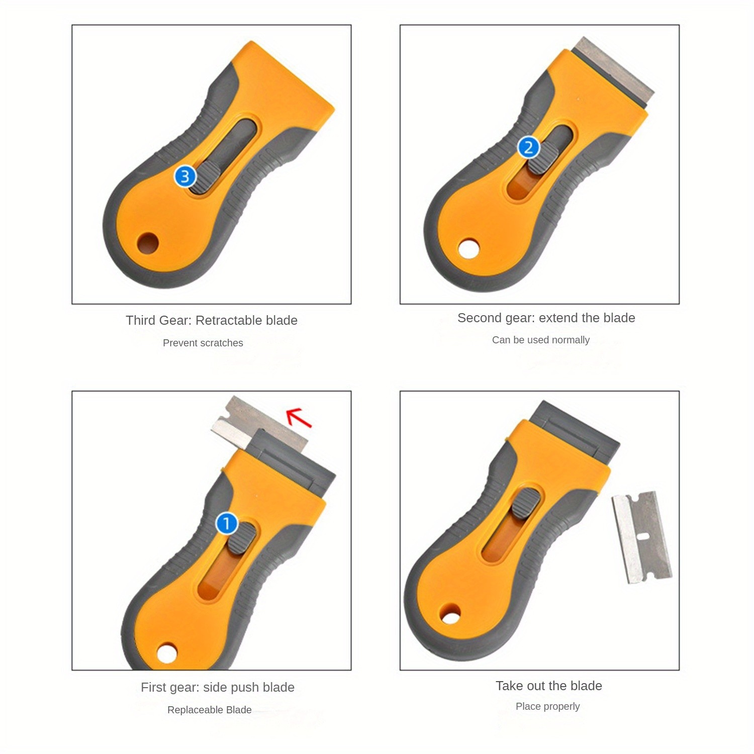 LDQ Ceramic Hob & Glass Scraper – Heavy-Duty Cleaner with 5 Stainless Steel Blades for Induction & Ceramic Cooktops