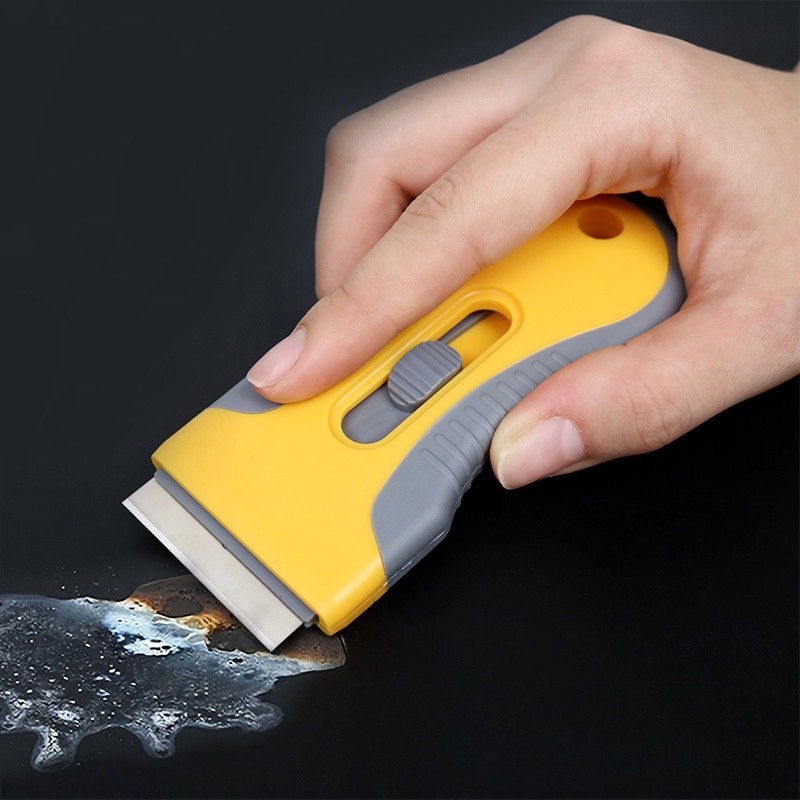 LDQ Ceramic Hob & Glass Scraper – Heavy-Duty Cleaner with 5 Stainless Steel Blades for Induction & Ceramic Cooktops