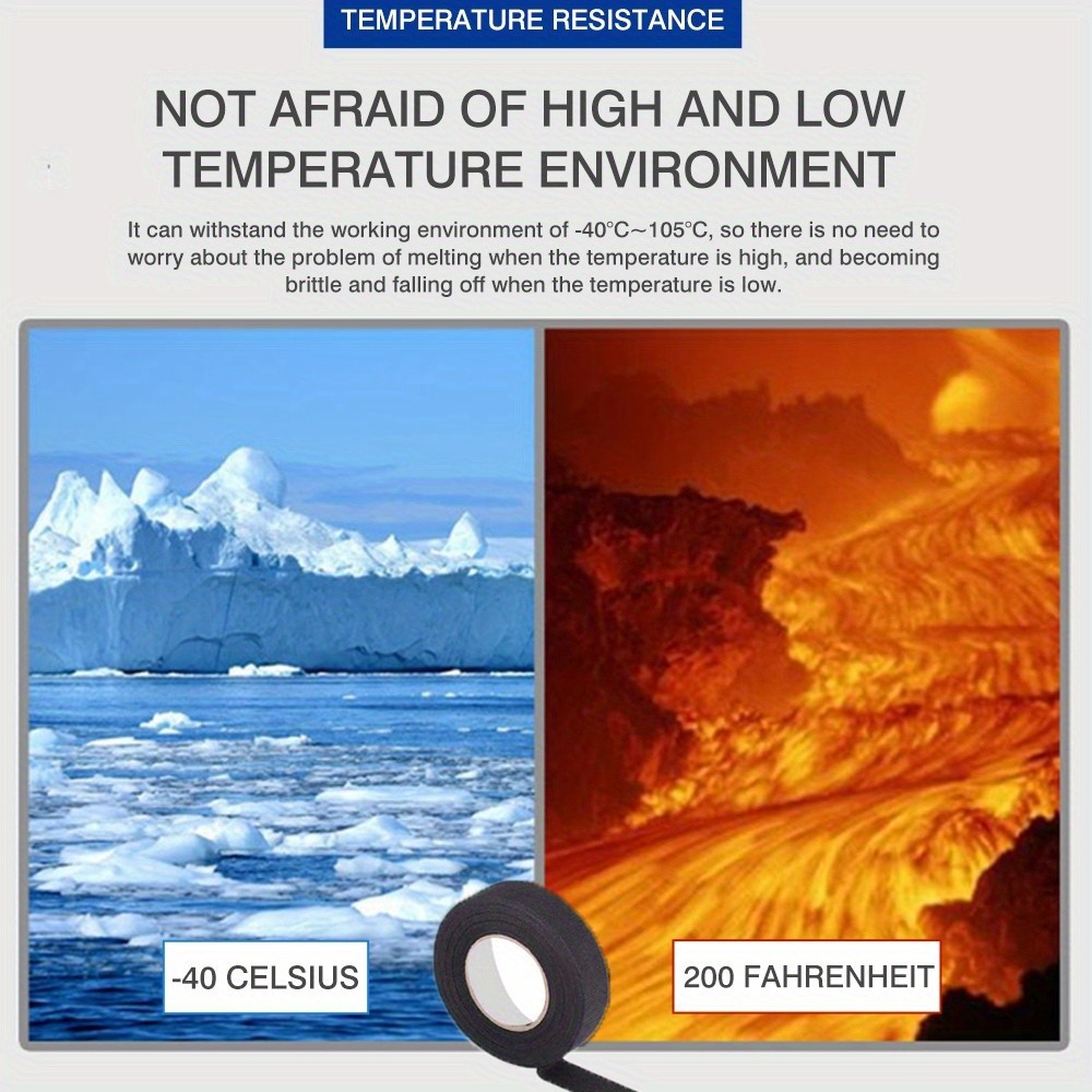 LDQ Heat-Resistant Electrical Tape – Durable Adhesive Cloth for Cable Management, Wiring Harnesses & Loom Organization