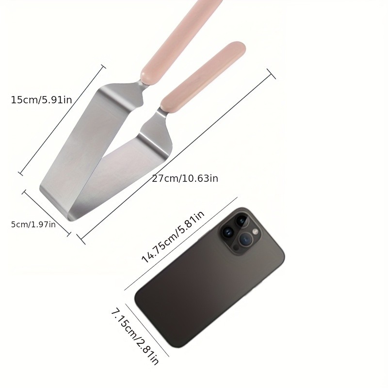 LDQ Stainless Steel Cake Slicer & Server – Triangular Transfer Tool with Ergonomic Handle for Parties, Weddings & Daily Baking