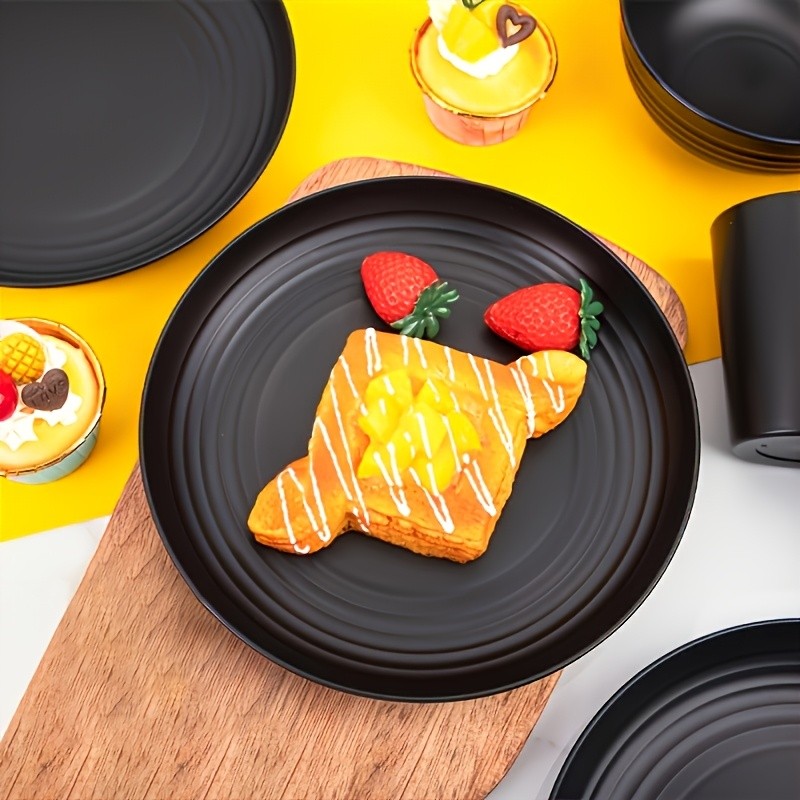 LDQ Unbreakable Plastic Dinnerware Set – 12pcs/16pcs Microwave & Dishwasher-Safe Plates, Bowls & Cups for Parties & Everyday Use