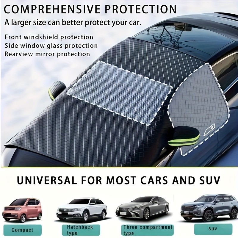 LDQ Magnetic Anti-Frost & Snow Cover – Reflective, Scratch-Resistant Winter Windshield Protector for SUVs, MPVs & Mid-Sized Cars