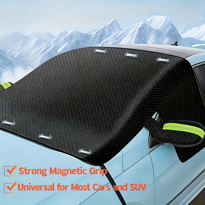 LDQ Magnetic Anti-Frost & Snow Cover – Reflective, Scratch-Resistant Winter Windshield Protector for SUVs, MPVs & Mid-Sized Cars