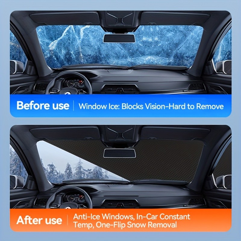 LDQ Magnetic Anti-Frost & Snow Cover – Reflective, Scratch-Resistant Winter Windshield Protector for SUVs, MPVs & Mid-Sized Cars