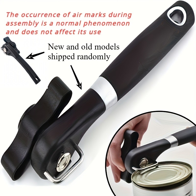 LDQ Stainless Steel TLDOD Manual Can Opener – Quick Side-Opening Kitchen Tool with Ergonomic Black Handle