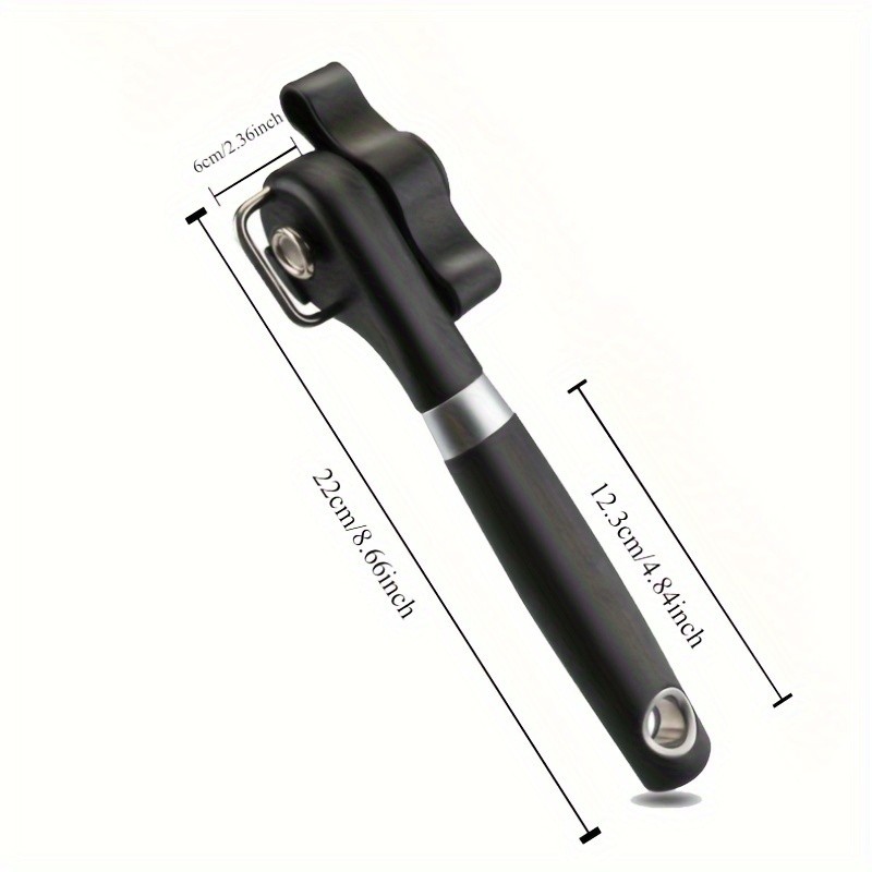 LDQ Stainless Steel TLDOD Manual Can Opener – Quick Side-Opening Kitchen Tool with Ergonomic Black Handle