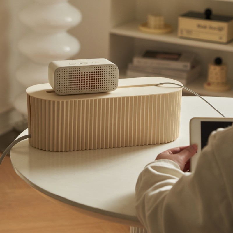 LDQ Cord Organizer Box with Lid – Scratch-Resistant Cable Management System for Desks, TV Units & Home Offices