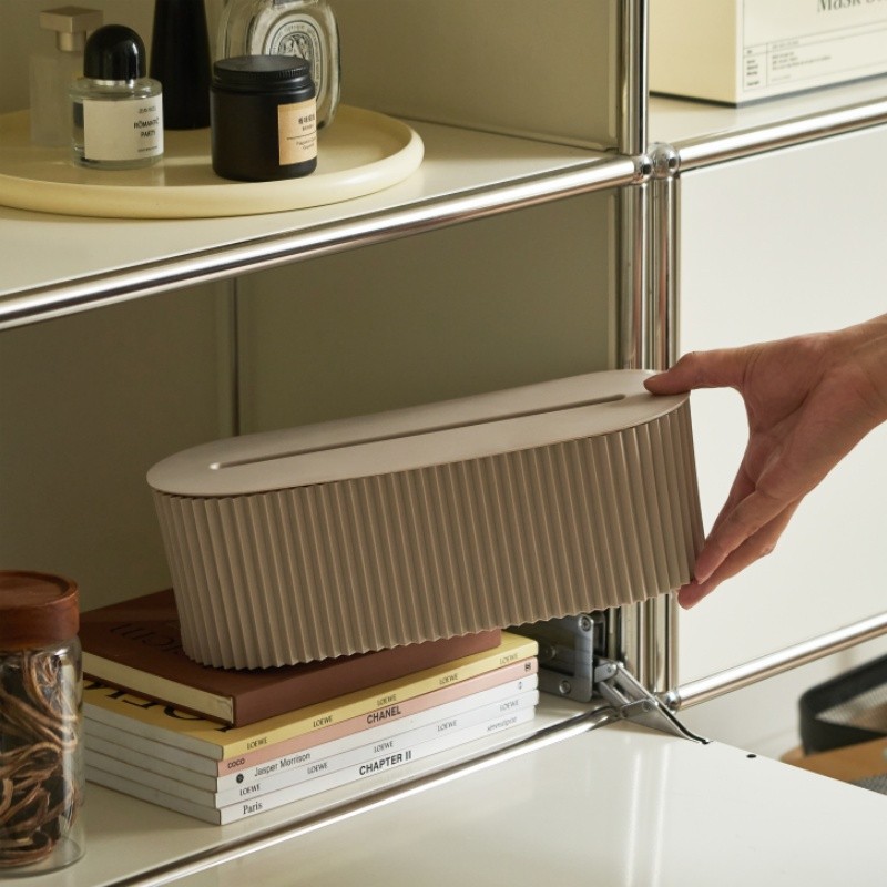 LDQ Cord Organizer Box with Lid – Scratch-Resistant Cable Management System for Desks, TV Units & Home Offices