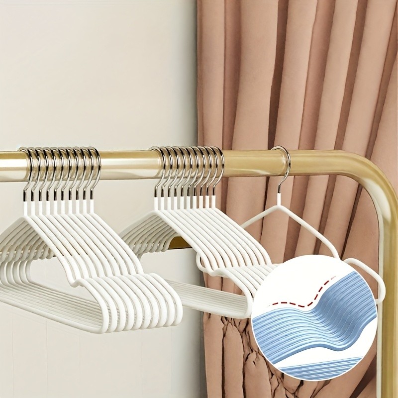 LDQ Heavy-Duty Non-Slip Metal Clothes Hangers – 10-Piece Traceless Space-Saving Set for Closets, Bedrooms & Home Storage