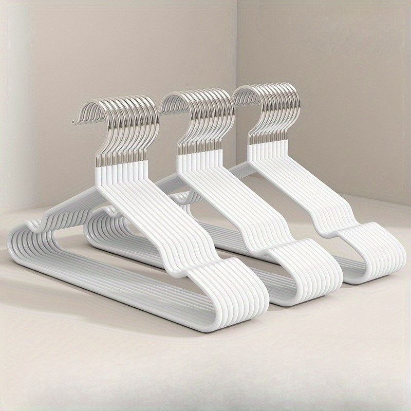 LDQ Heavy-Duty Non-Slip Metal Clothes Hangers – 10-Piece Traceless Space-Saving Set for Closets, Bedrooms & Home Storage