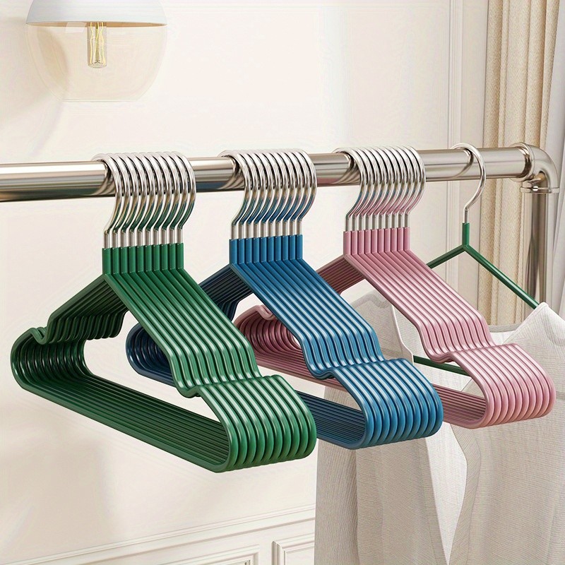 LDQ Heavy-Duty Non-Slip Metal Clothes Hangers – 10-Piece Traceless Space-Saving Set for Closets, Bedrooms & Home Storage