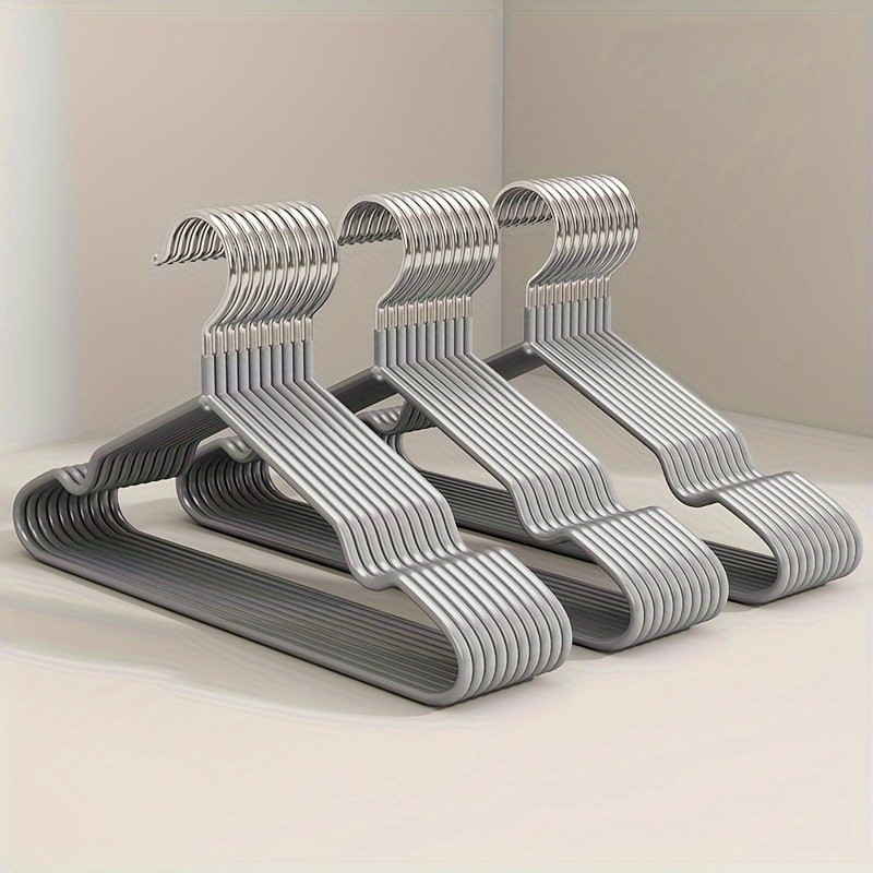 LDQ Heavy-Duty Non-Slip Metal Clothes Hangers – 10-Piece Traceless Space-Saving Set for Closets, Bedrooms & Home Storage