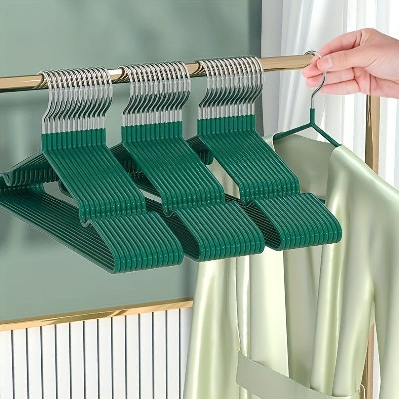 LDQ Heavy-Duty Non-Slip Metal Clothes Hangers – 10-Piece Traceless Space-Saving Set for Closets, Bedrooms & Home Storage