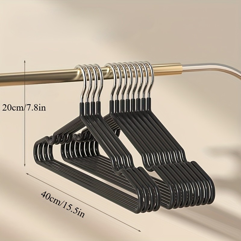 LDQ Heavy-Duty Non-Slip Metal Clothes Hangers – 10-Piece Traceless Space-Saving Set for Closets, Bedrooms & Home Storage