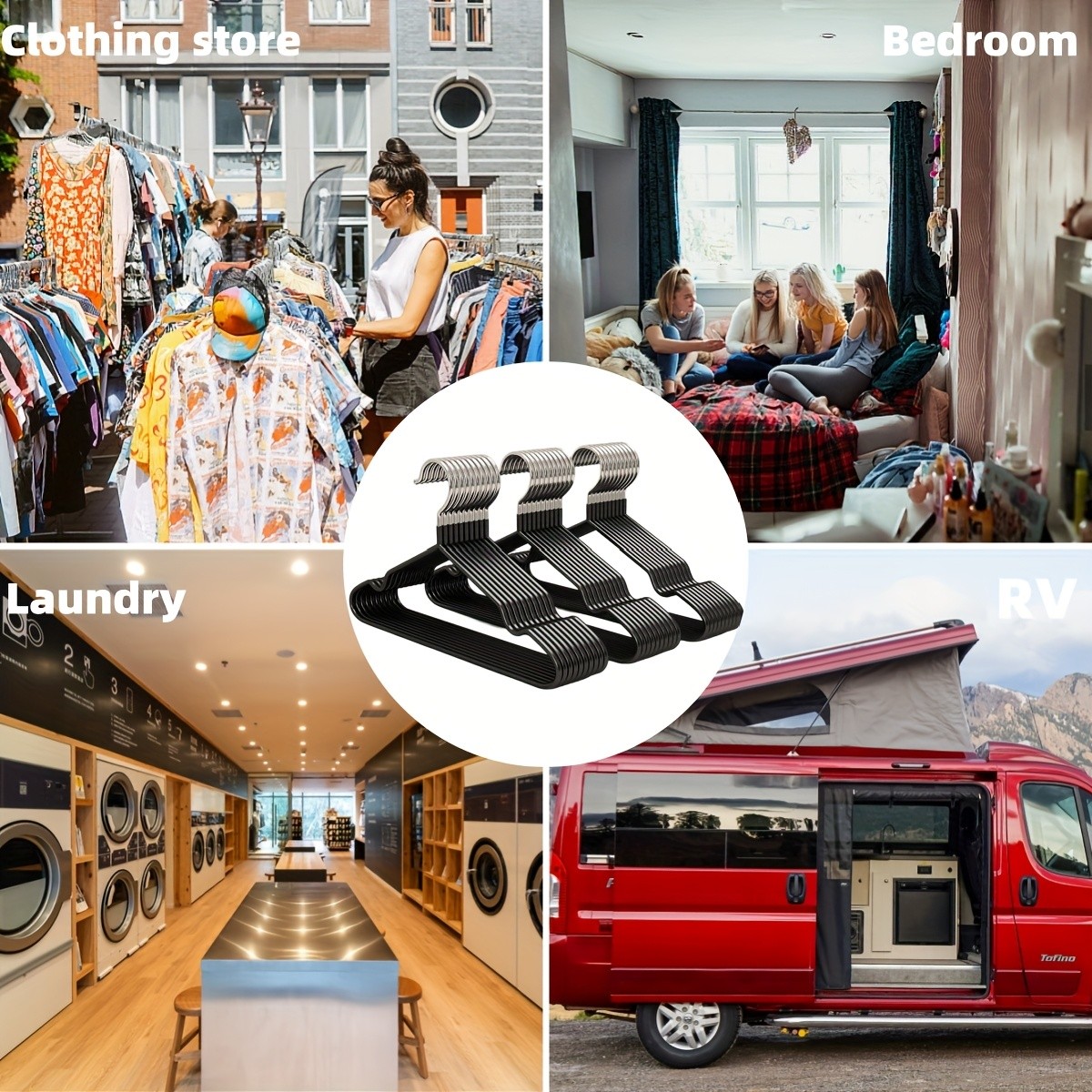 LDQ Heavy-Duty Non-Slip Metal Clothes Hangers – 10-Piece Traceless Space-Saving Set for Closets, Bedrooms & Home Storage