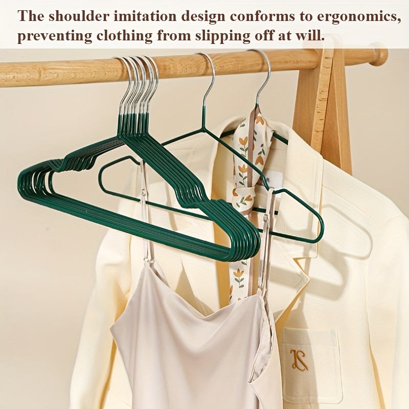 LDQ Heavy-Duty Non-Slip Metal Clothes Hangers – 10-Piece Traceless Space-Saving Set for Closets, Bedrooms & Home Storage