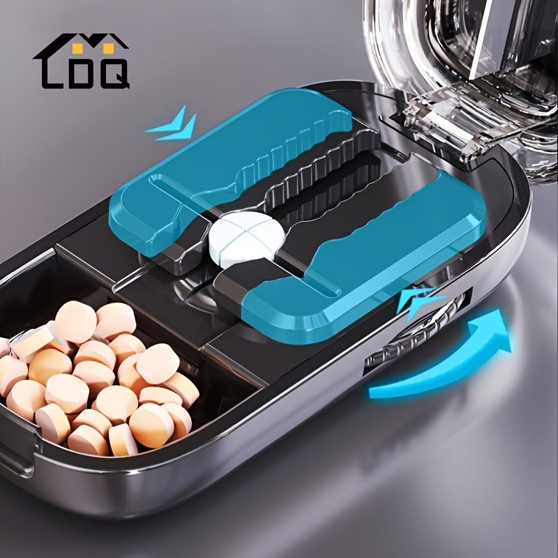 LDQ Portable Pill Cutter & Divider – Accurate One-to-Two Tablet Splitter with Easy-to-Use Medication Organizer Case