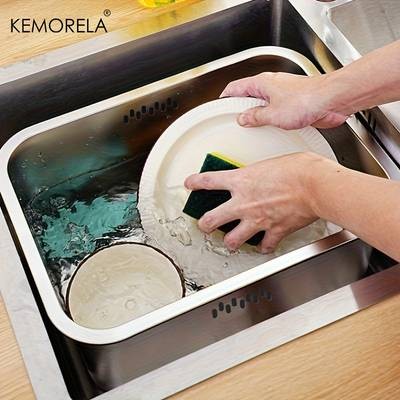 KEMORELA 304 Stainless Steel Folding Dishwashing Basin – Multi-Purpose Portable Washing Basket