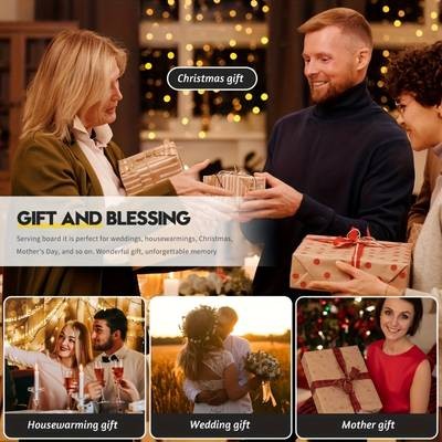 KEMORELA Wooden Cutting Boards with Handles – 1/2/6pcs Premium Serving & Charcuterie Trays