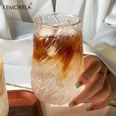 KEMORELA INS Glass Coffee Cup Set (4/6pcs) – Rotating Stripe Design