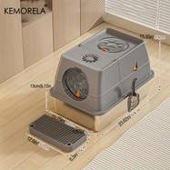 KEMORELA XL Stainless Steel Cat Litter Box with Lid – Odor-Proof, Non-Stick & Extra Large