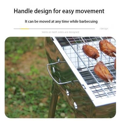 Awaoko 4pcs Extended Stainless Steel BBQ Grill Set – Foldable, Portable & Heavy-Duty