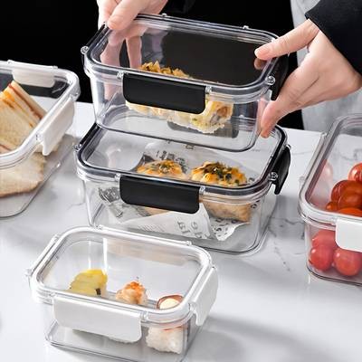 Awaoko 6pcs 16oz Fresh-Keeping Storage Boxes – Transparent Snap-Lock Acrylic Containers