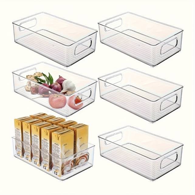 Awaoko 6pcs Transparent Refrigerator Storage Containers – Durable, Multi-Purpose Fridge & Pantry Organisers