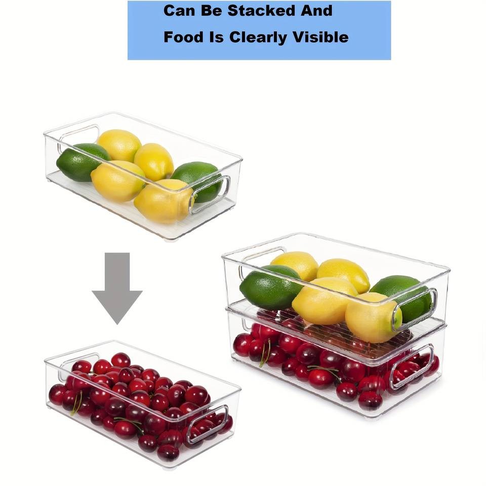 Awaoko 6pcs Transparent Refrigerator Storage Containers – Durable, Multi-Purpose Fridge & Pantry Organisers