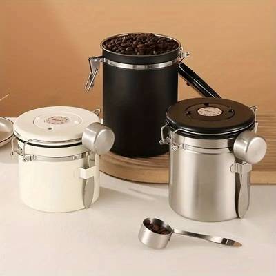 Awaoko 304 Stainless Steel Airtight Container Set (2pcs) – 1 Airtight Canister + 1 Spoon