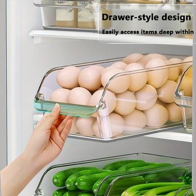 Awaoko 6pcs Large-Capacity Transparent Refrigerator Storage Boxes – Stackable PET Organiser Bins