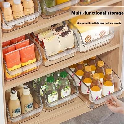 Awaoko 6pcs Large-Capacity Transparent Refrigerator Storage Boxes – Stackable PET Organiser Bins