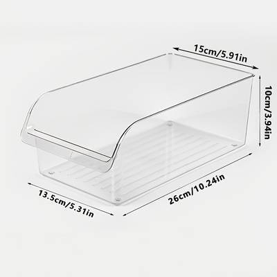 Awaoko 6pcs Large-Capacity Transparent Refrigerator Storage Boxes – Stackable PET Organiser Bins