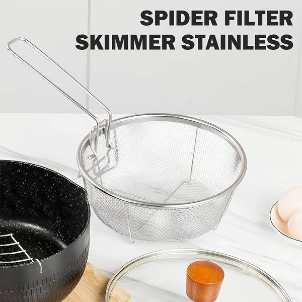 Awaoko 2pcs Stainless Steel Baking Basket Set – Heavy-Duty 304 Mesh Fry Baskets with Hooks & Legs