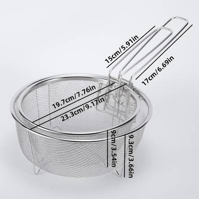 Awaoko 2pcs Stainless Steel Baking Basket Set – Heavy-Duty 304 Mesh Fry Baskets with Hooks & Legs