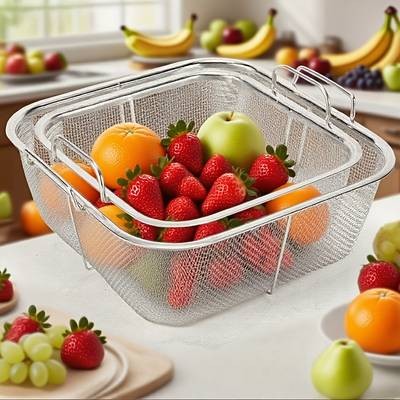 Awaoko 2pcs Stainless Steel Deep Frying Basket Set – Heavy-Duty Mesh Drainer (7.8” & 9.4”)
