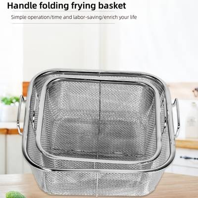 Awaoko 2pcs Stainless Steel Deep Frying Basket Set – Heavy-Duty Mesh Drainer (7.8” & 9.4”)