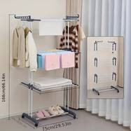 NLDD 4-Tier Heavy-Duty Mobile Laundry Drying Rack with Wheels – Foldable, Large-Capacity Clothes Airer