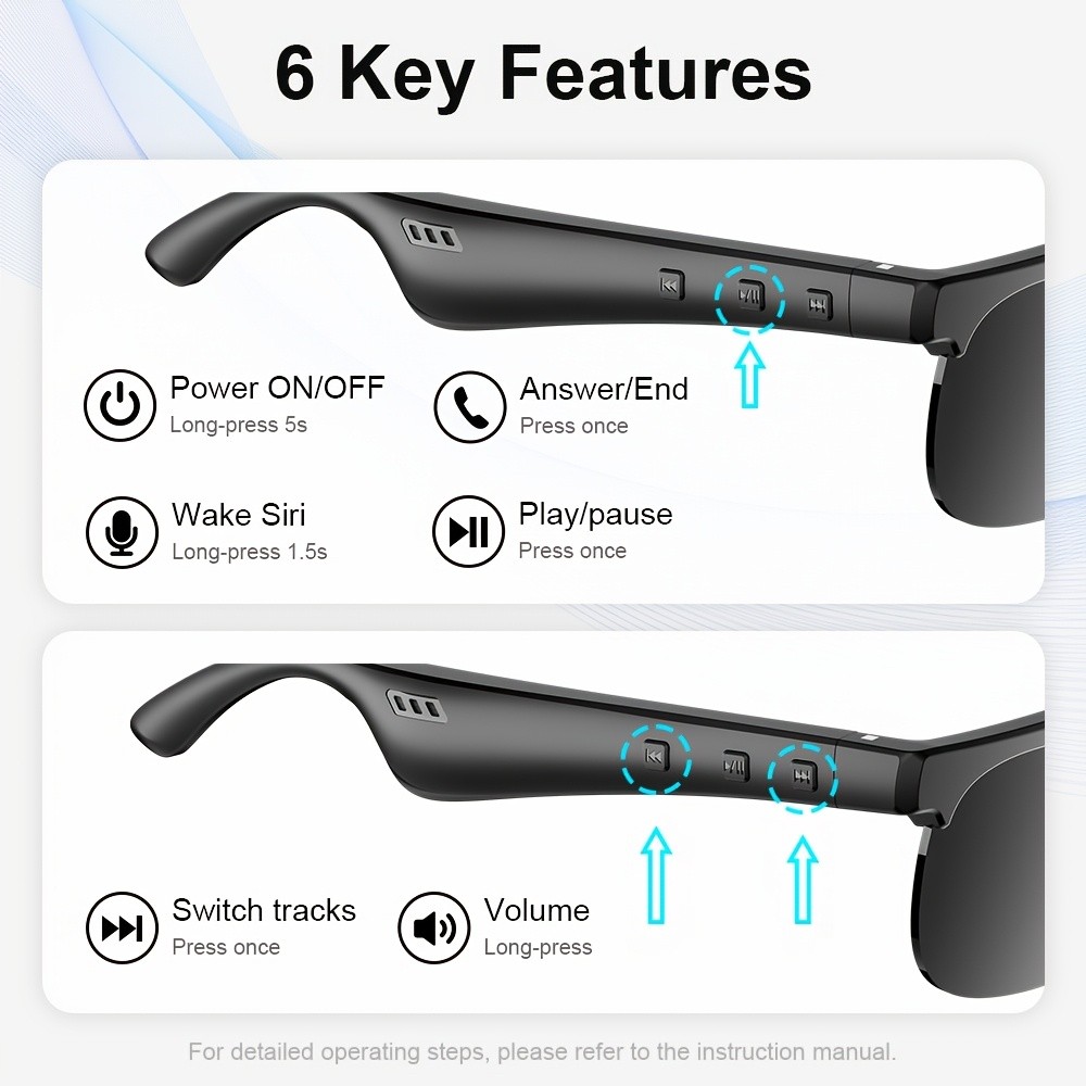 ANKRIYUL Smart Glasses – Wireless Audio Eyewear with Built-in Microphone