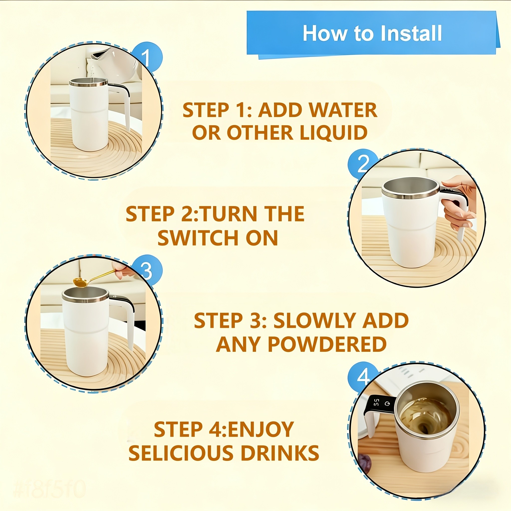 XIYHUIA ELECTRIC COFFEE MUG WITH LED TEMPERATURE DISPLAY