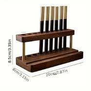 YIMUWN Walnut Wood Desk Organizer – Multifunctional Pen Holder, Phone Stand & Storage