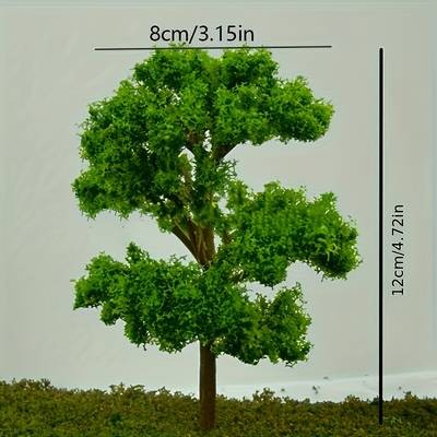 YIMUWN 10-Piece Miniature Model Tree Set – 4.72" Vintage Tabletop Scenery Trees