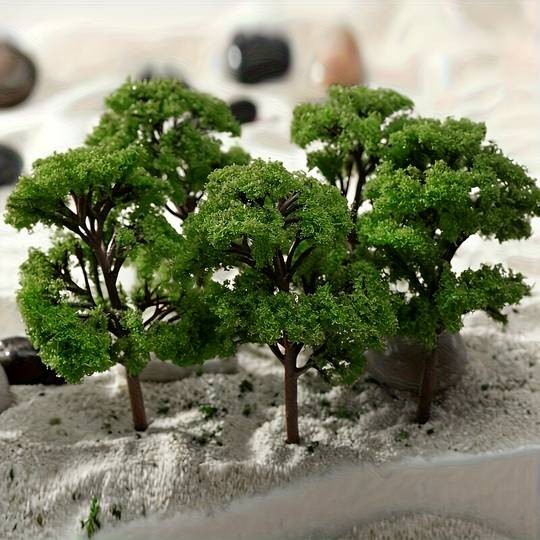 YIMUWN 10-Piece Miniature Model Tree Set – 4.72" Vintage Tabletop Scenery Trees