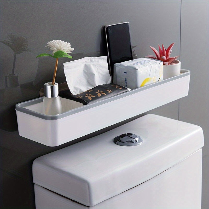 LDQ No-Drill Toilet Caddy & Dispenser – Wall-Mounted Storage Tray for Effortless NZ Bathroom Organisation